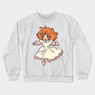 I draw pastel chibi neko playing / the star of cottonland Crewneck Sweatshirt